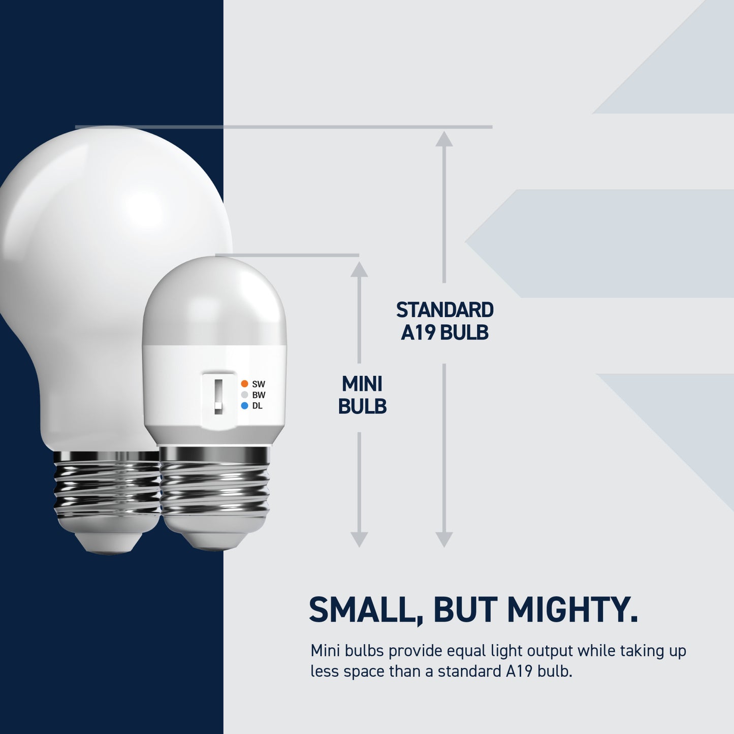 60W Replacement Mini Switchable White Medium E26 Base Dimmable LED Light Bulb (3-Pack)