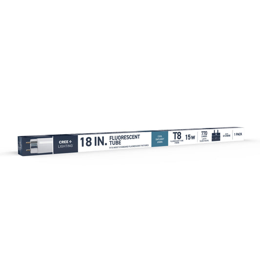 15W 18in T8 Cool Daylight G13 Base Non-Dimmable Linear Fluorescent Light Tube