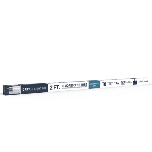 17W 2ft T8 Cool Daylight G13 Base Non-Dimmable Linear Fluorescent Light Tube