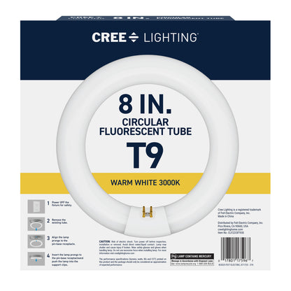 22W 8in T9 Circular Warm White 4-Pin G10q Base Non-Dimmable Fluorescent Light Tube