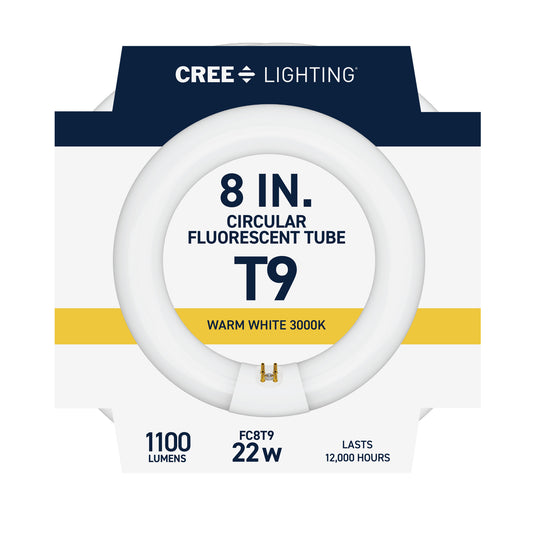 22W 8in T9 Circular Warm White 4-Pin G10q Base Non-Dimmable Fluorescent Light Tube