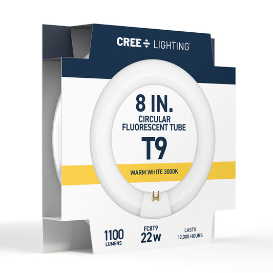 22W 8in T9 Circular Warm White 4-Pin G10q Base Non-Dimmable Fluorescent Light Tube