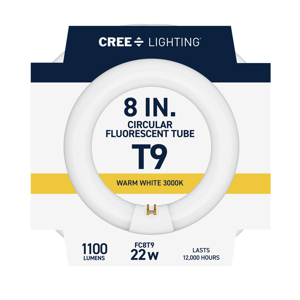 22W 8in T9 Circular Warm White 4-Pin G10q Base Non-Dimmable Fluorescent Light Tube