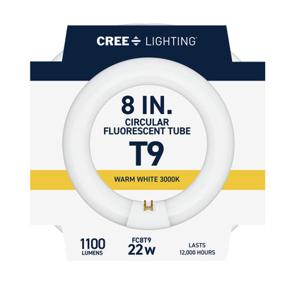 22W 8in T9 Circular Warm White 4-Pin G10q Base Non-Dimmable Fluorescent Light Tube