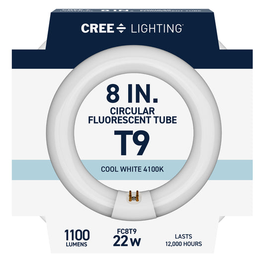 22W 8in T9 Circular Cool White 4-Pin G10q Base Non-Dimmable Fluorescent Light Tube