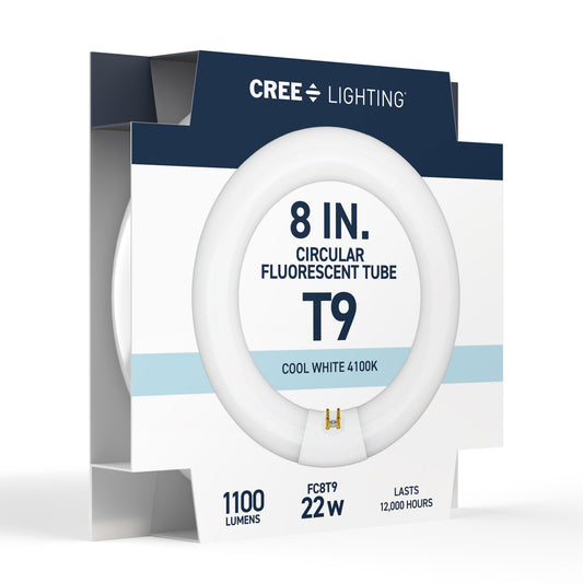 22W 8in T9 Circular Cool White 4-Pin G10q Base Non-Dimmable Fluorescent Light Tube