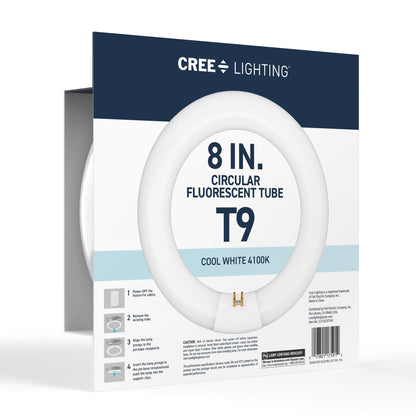 22W 8in T9 Circular Cool White 4-Pin G10q Base Non-Dimmable Fluorescent Light Tube
