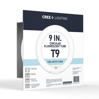 30W 9in T9 Circular Cool White 4-Pin G10q Base Non-Dimmable Fluorescent Light Tube