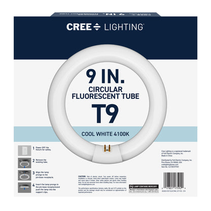 30W 9in T9 Circular Cool White 4-Pin G10q Base Non-Dimmable Fluorescent Light Tube