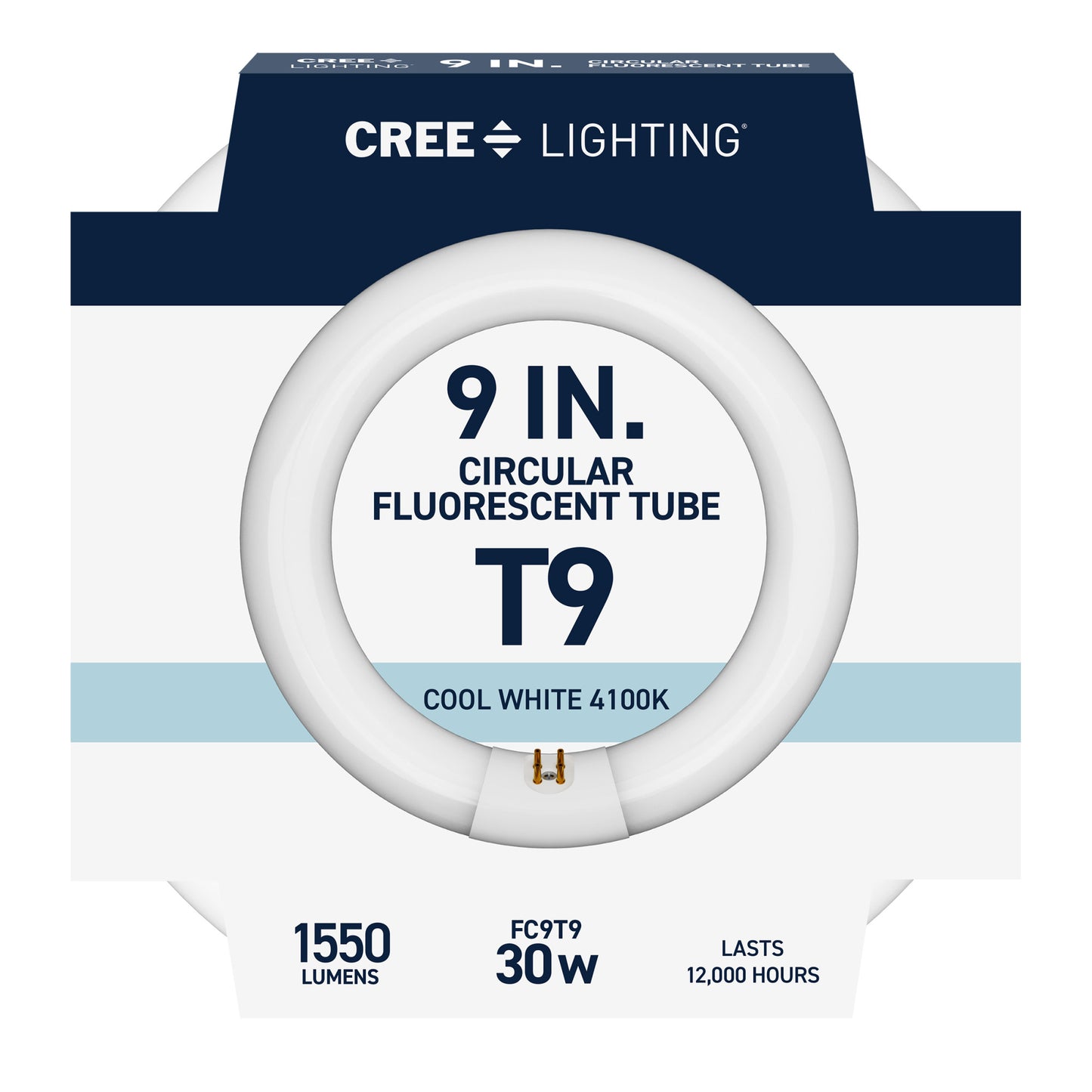 30W 9in T9 Circular Cool White 4-Pin G10q Base Non-Dimmable Fluorescent Light Tube