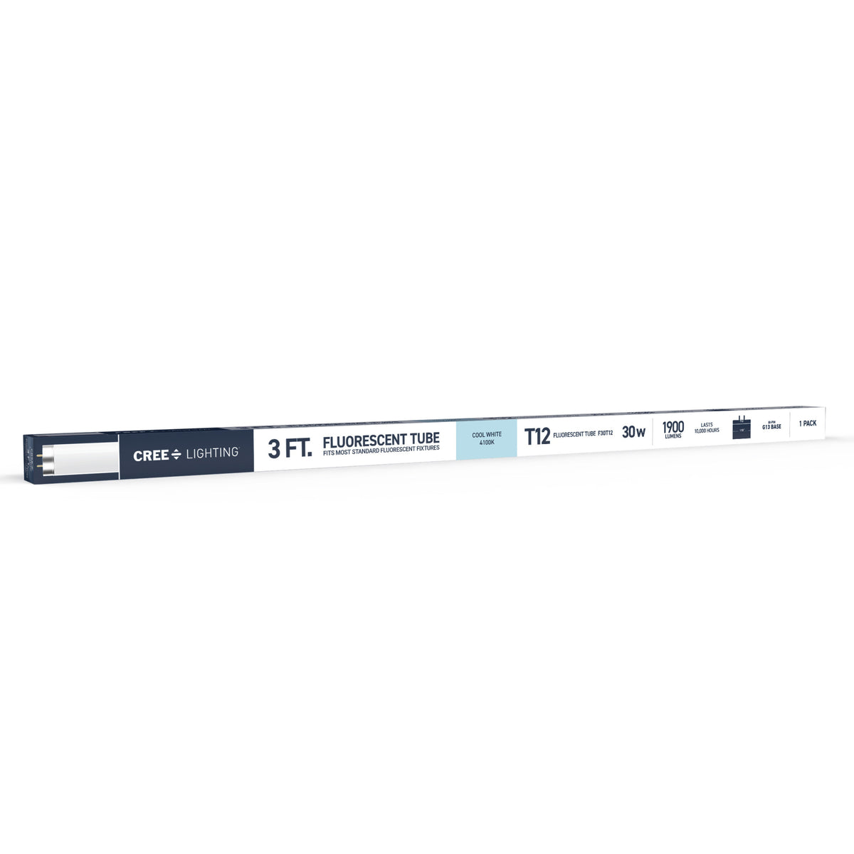 30W 3ft T12 Cool White G13 Base Non-Dimmable Linear Fluorescent Light Tube