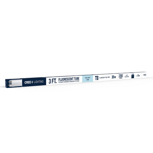 30W 3ft T8 Cool White G13 Base Non-Dimmable Linear Fluorescent Light Tube