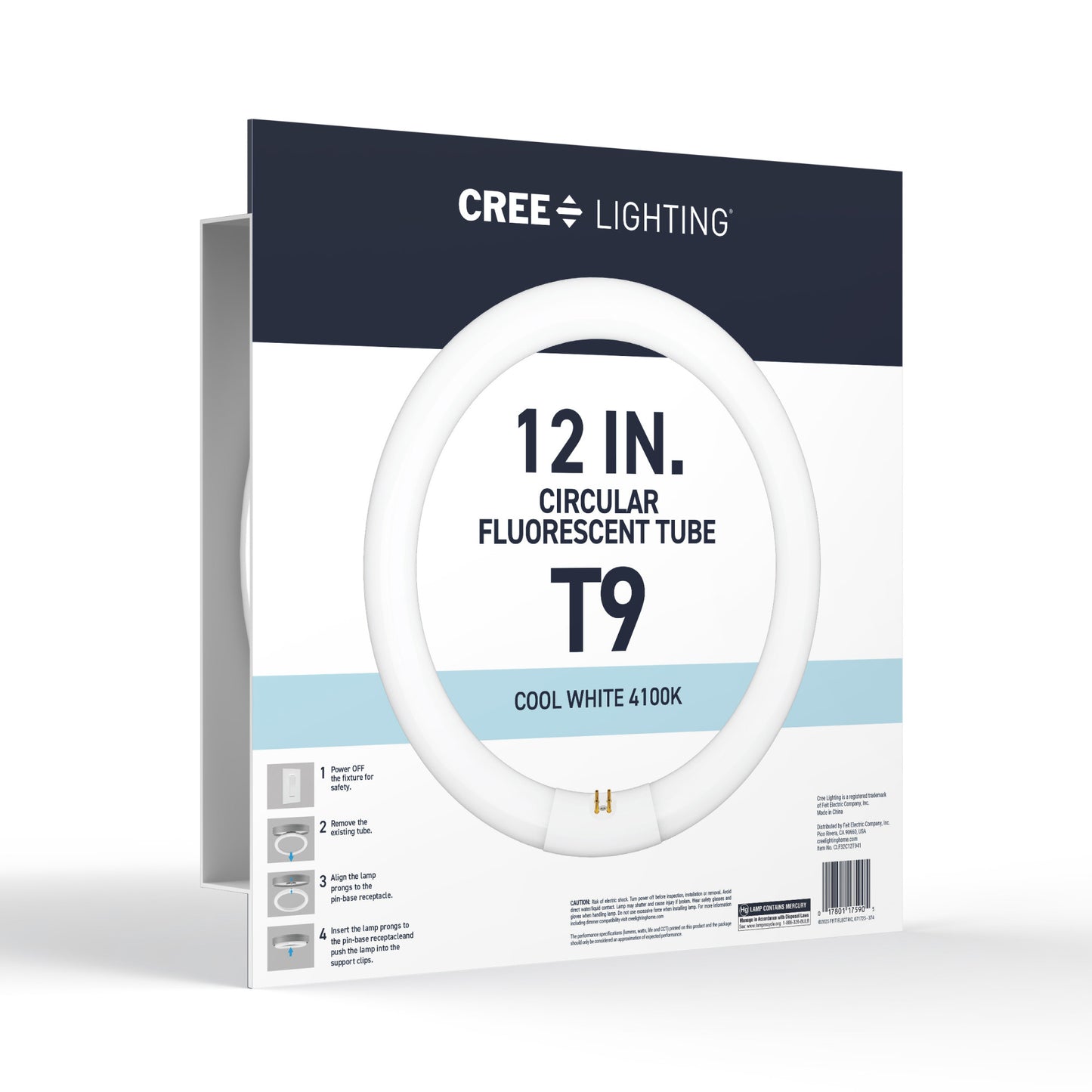 32W 12in T9 Circular Cool White 4-Pin G10-Q Base Non-Dimmable Fluorescent Light Tube