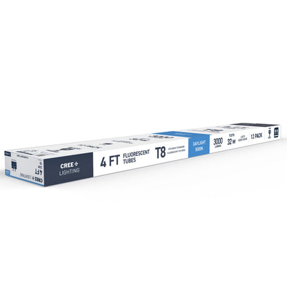 32W 4ft T8 Daylight G13 Base Non-Dimmable Linear Fluorescent Light Tube (12-Pack)
