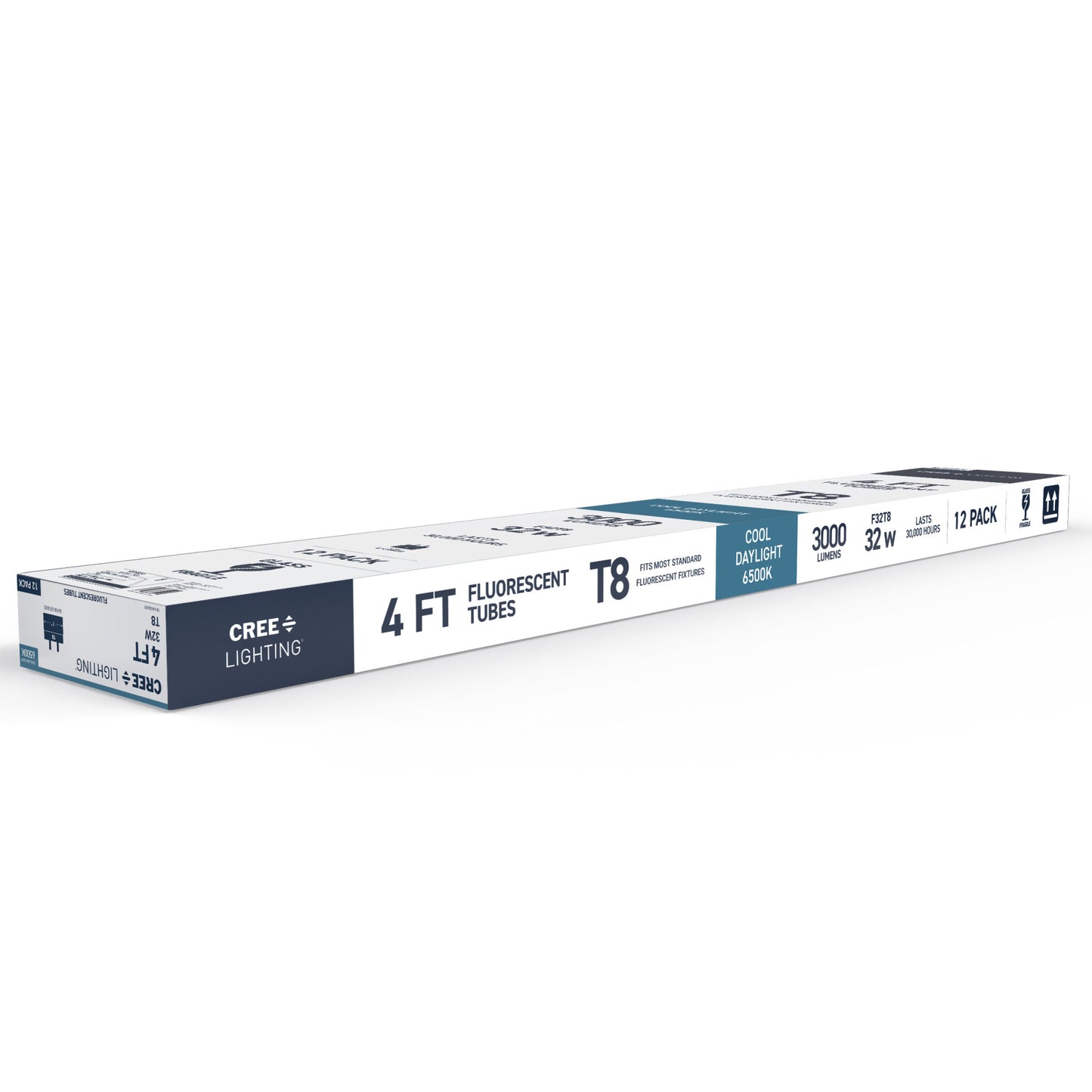 32W 4ft T8 Cool Daylight G13 Base Non-Dimmable Linear Fluorescent Light Tube (12-Pack)