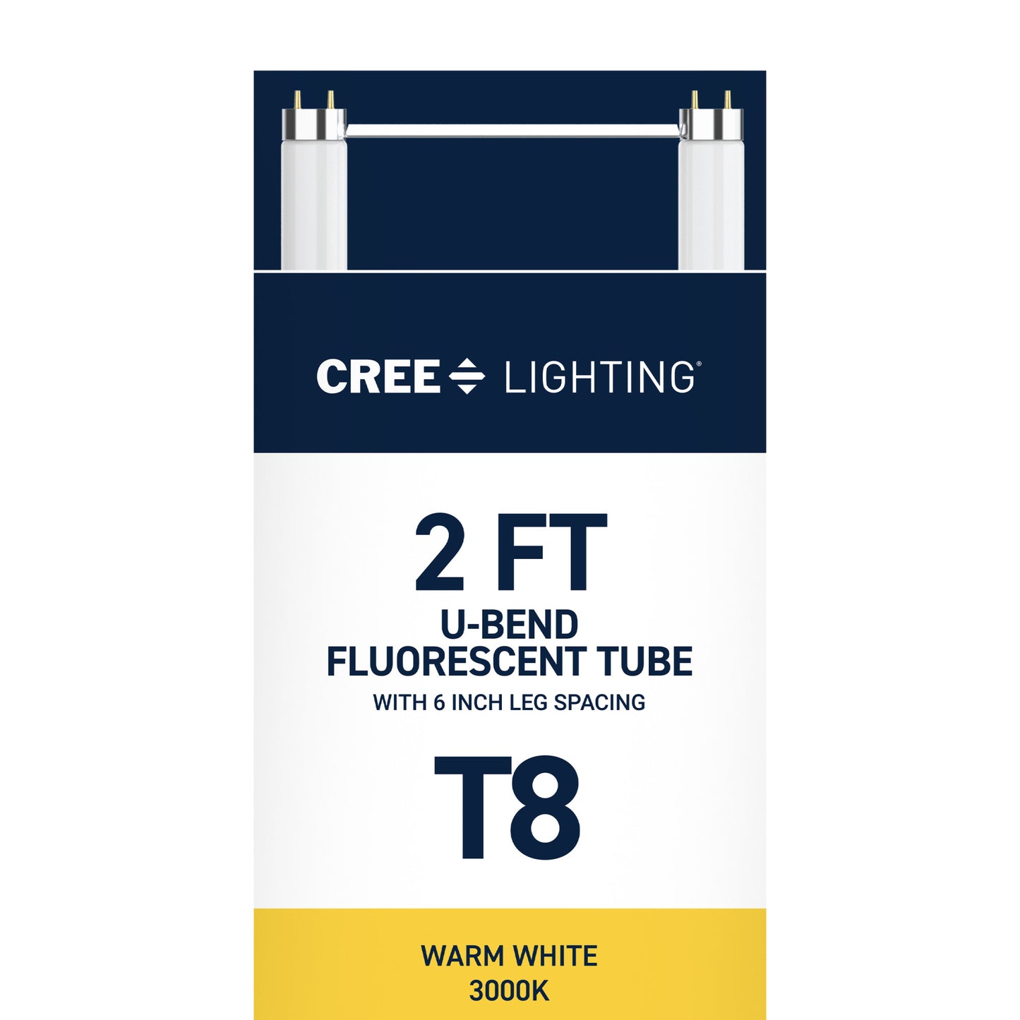 32W 2ft T8 Warm White G13 Base Non-Dimmable U-Bend Fluorescent Light Tube