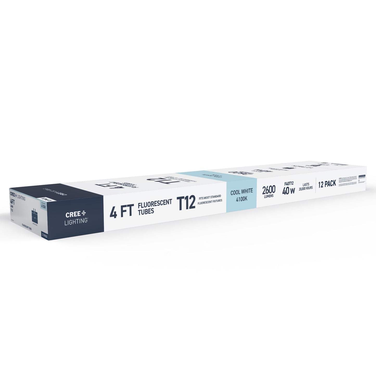 40W 4ft T12 Cool White G13 Base Non-Dimmable Linear Fluorescent Light Tube (12-Pack)