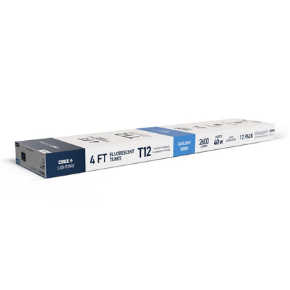 40W 4ft T12 Daylight G13 Base Non-Dimmable Linear Fluorescent Light Tube (12-Pack)
