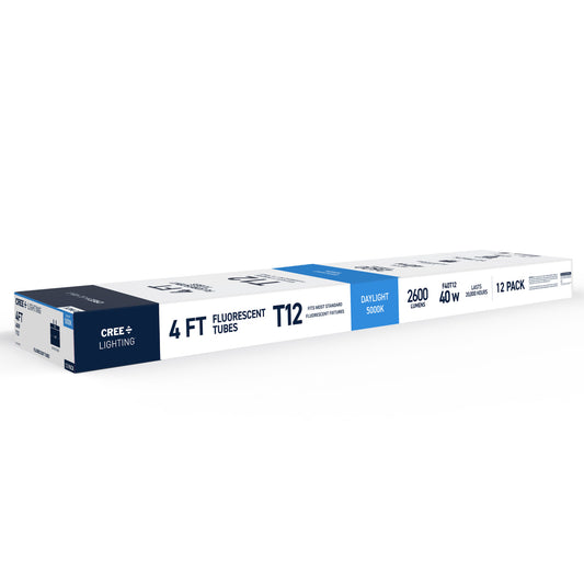 40W 4ft T12 Daylight G13 Base Non-Dimmable Linear Fluorescent Light Tube (12-Pack)