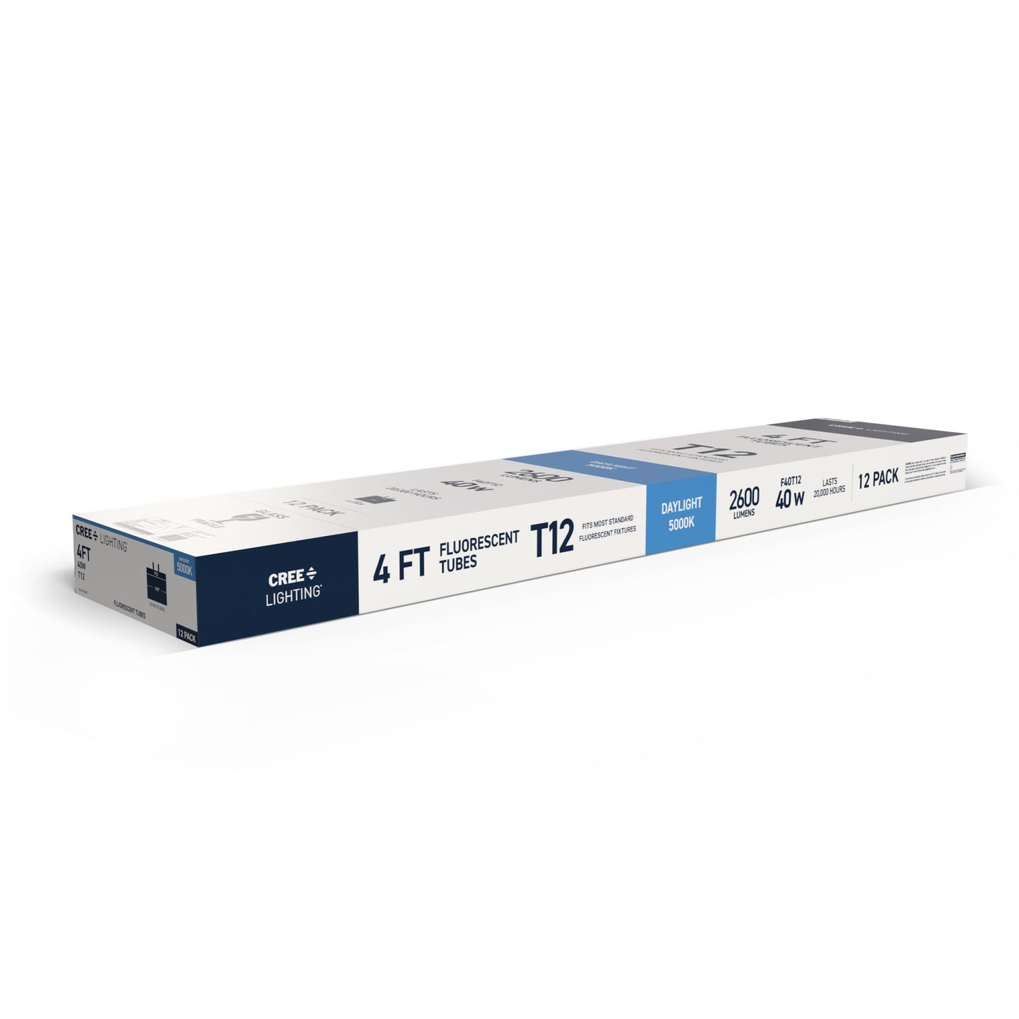 40W 4ft T12 Cool Daylight G13 Base Non-Dimmable Linear Fluorescent Light Tube (12-Pack)