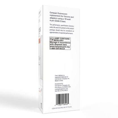 18W Double Twin Tube PL GX24q-2 Base Soft White Non-Dimmable CFL Light Bulb