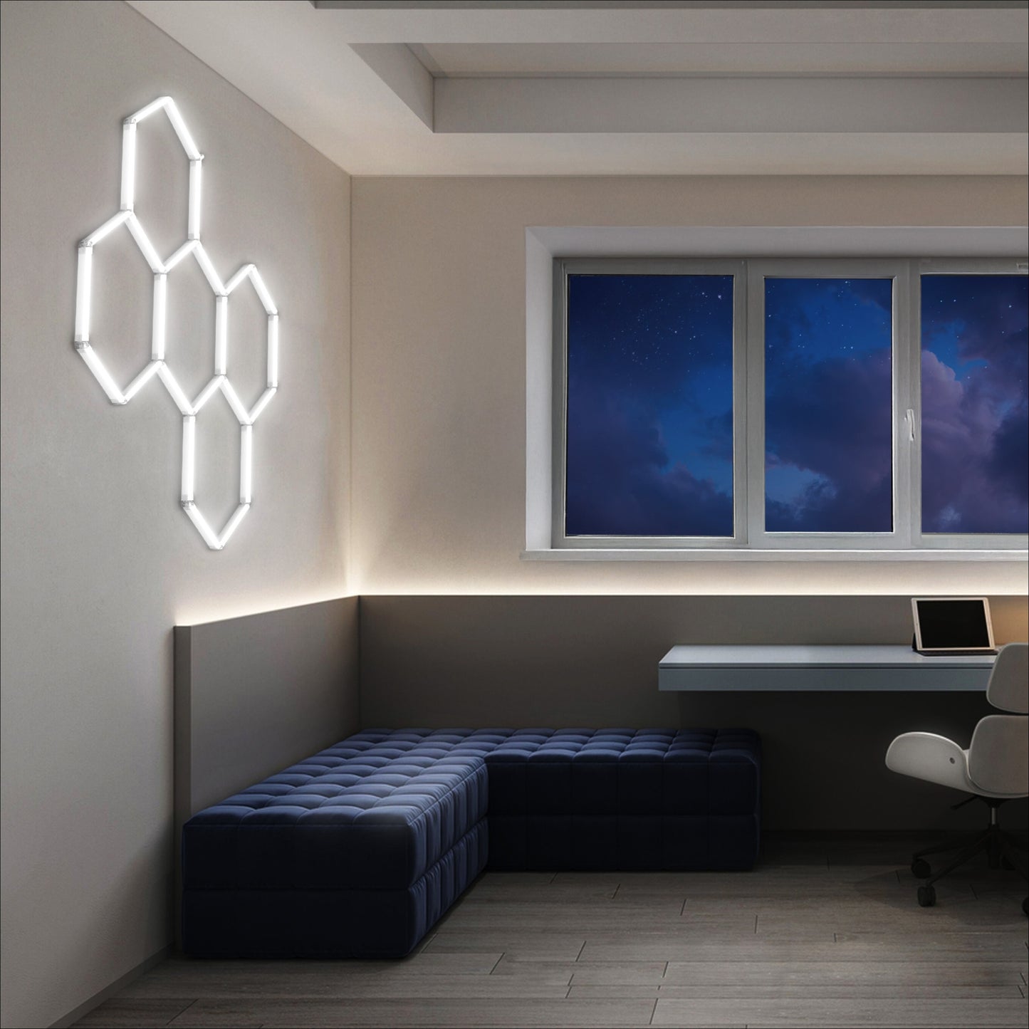 5 Grid Modular Hexagon LED Utility Lights