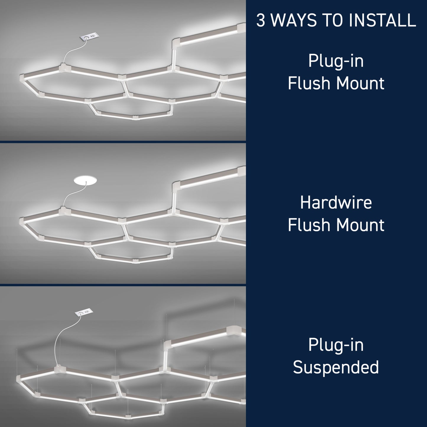 5 Grid Modular Hexagon LED Utility Lights