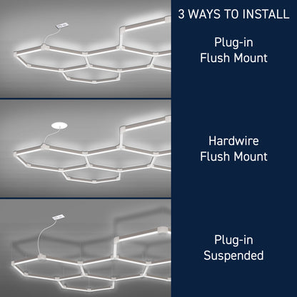 5 Grid Modular Hexagon LED Utility Lights