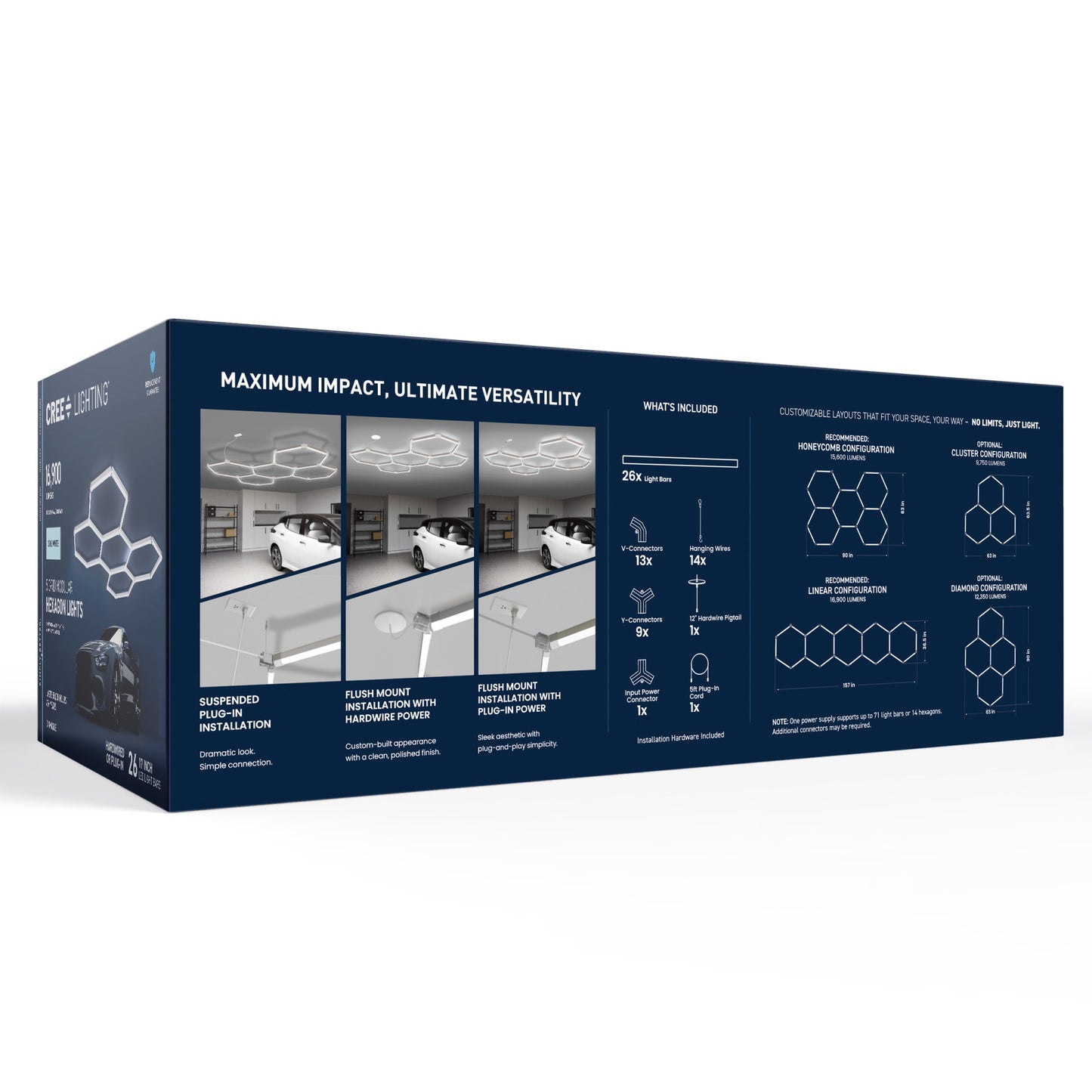5 Grid Modular Hexagon LED Utility Lights