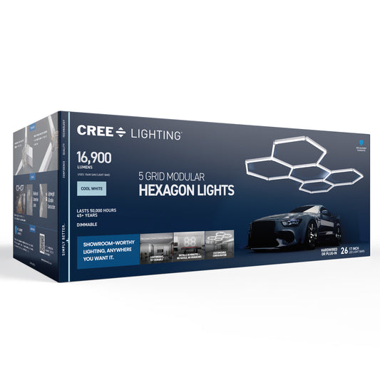 5 Grid Modular Hexagon LED Utility Lights
