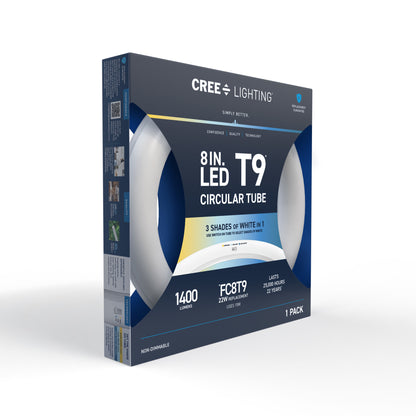 15W 8in T9 Circular Switchable White 4-Pin G10q Base Non-Dimmable LED Light Tube