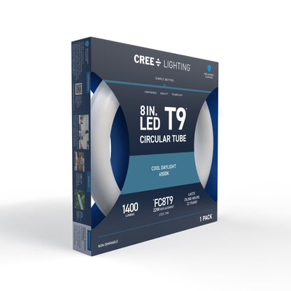 15W 8in T9 Circular Cool Daylight 4-Pin G10q Base Non-Dimmable LED Light Tube