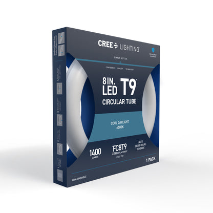 15W 8in T9 Circular Cool Daylight 4-Pin G10q Base Non-Dimmable LED Light Tube