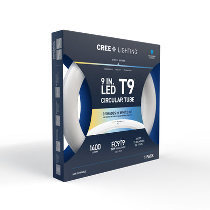 16W 9in T9 Circular Switchable White 4-Pin G10q Base Non-Dimmable LED Light Tube