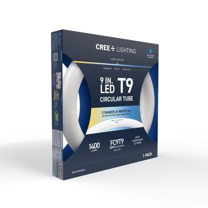 16W 9in T9 Circular Switchable White 4-Pin G10q Base Non-Dimmable LED Light Tube