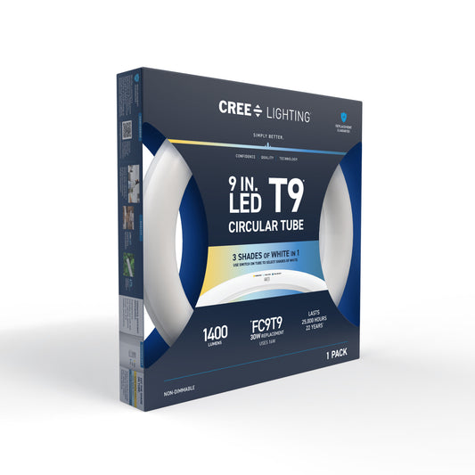 16W 9in T9 Circular Switchable White 4-Pin G10q Base Non-Dimmable LED Light Tube