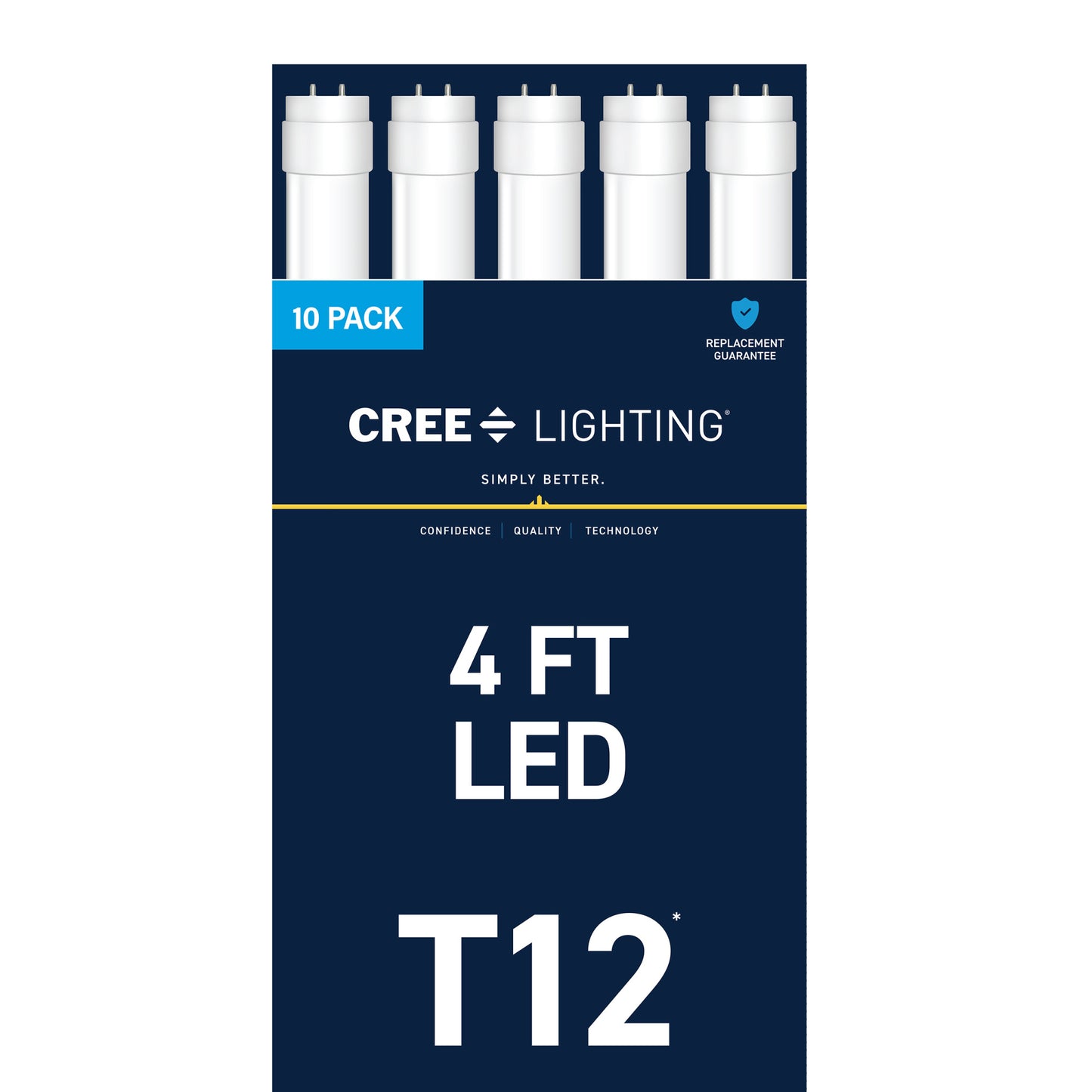 20W 4ft T12 Warm White G13 Base Non-Dimmable LED Linear Light Tube (10 Pack)