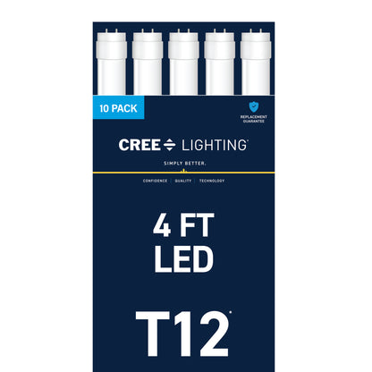 20W 4ft T12 Warm White G13 Base Non-Dimmable LED Linear Light Tube (10 Pack)