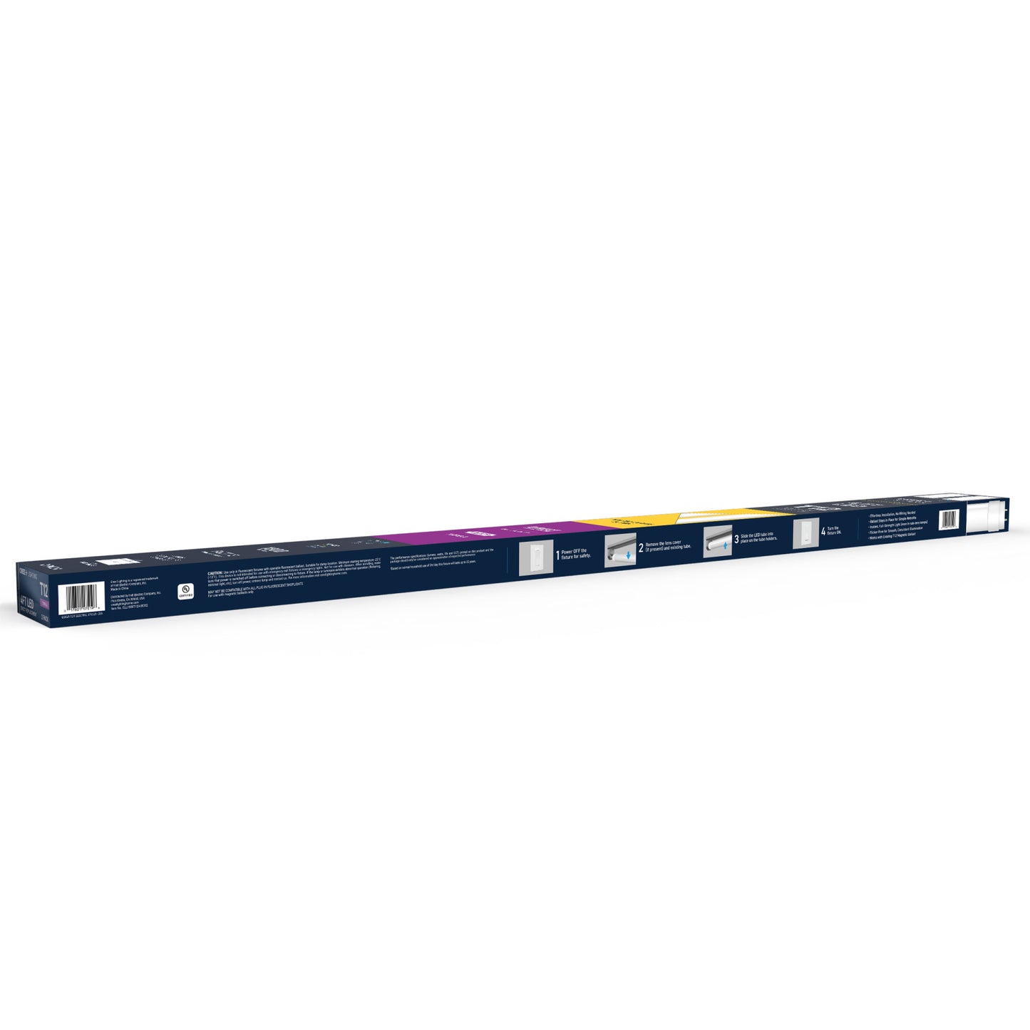 20W 4ft T12 Low Blue Warm White G13 Base Non-Dimmable LED Linear Light Tube (2-Pack)