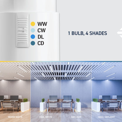 18W 4ft T12 Switchable White G13 Base Non-Dimmable LED Linear Light Tube (10 Pack)