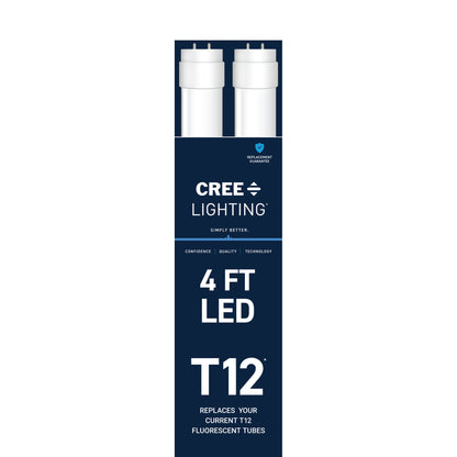 20W 4ft T12 Low Blue Daylight G13 Base Non-Dimmable LED Linear Light Tube (2 Pack)