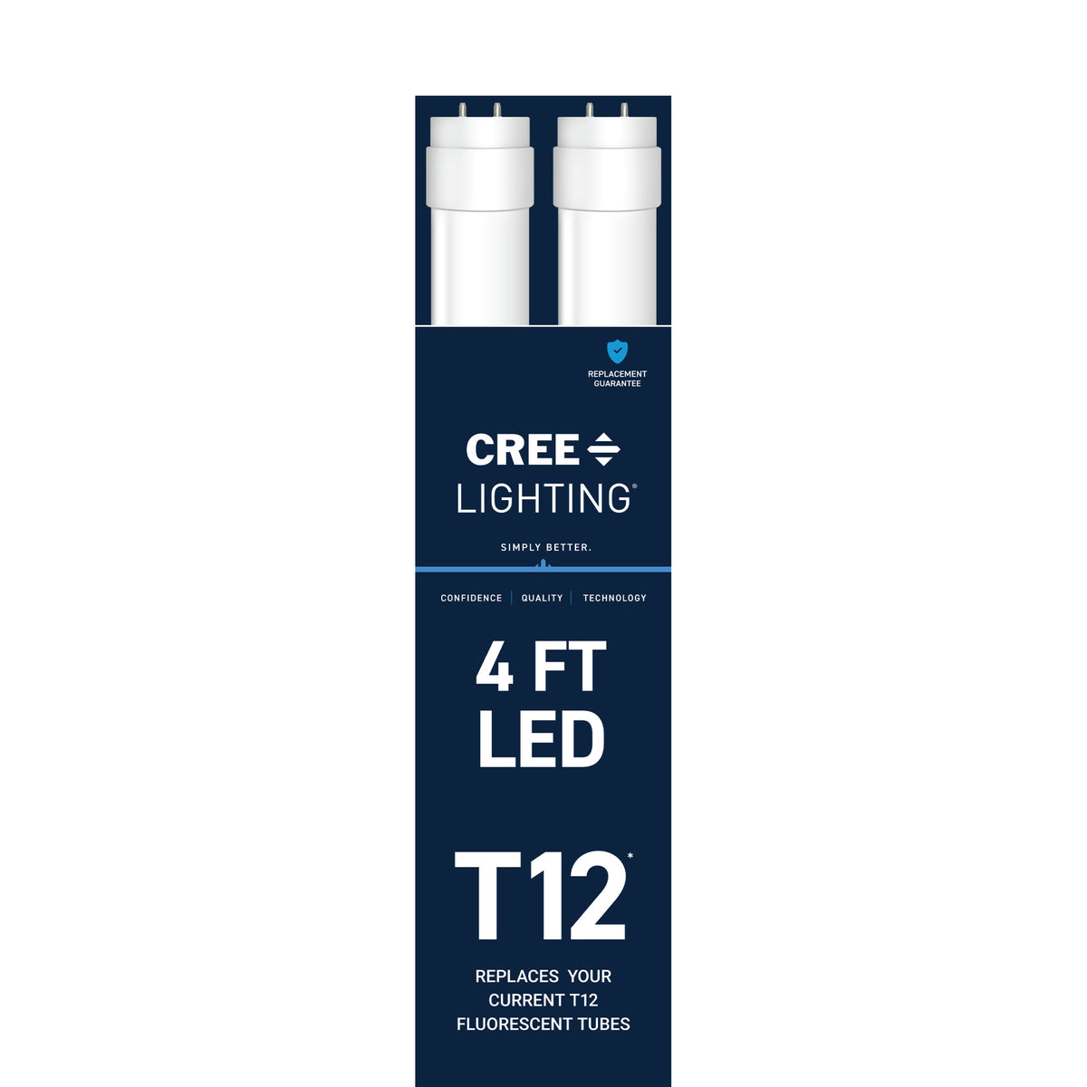 20W 4ft T12 Low Blue Daylight G13 Base Non-Dimmable LED Linear Light Tube (2 Pack)