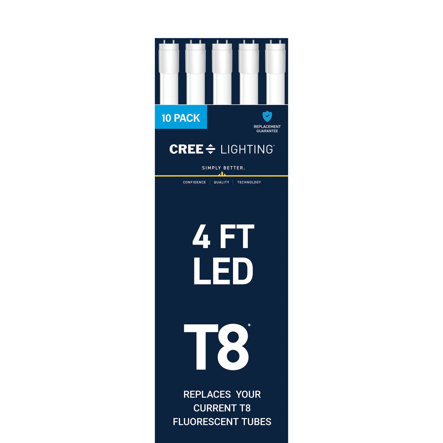 18W 4ft T8 Warm White G13 Base Non-Dimmable LED Linear Light Tube (10 Pack)