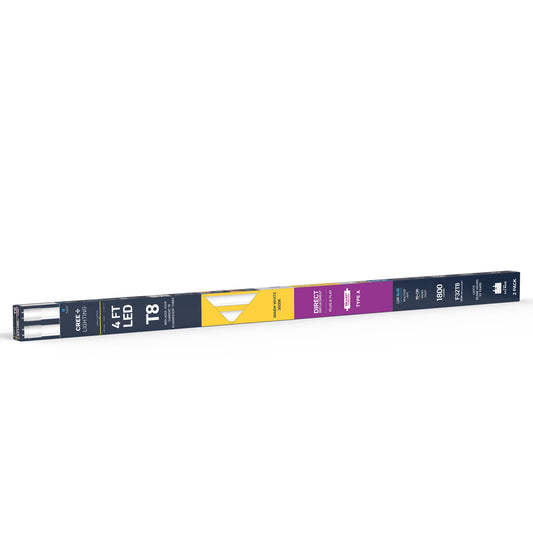 18W 4ft T8 Warm White G13 Base Non-Dimmable LED Linear Light Tube (2 Pack)