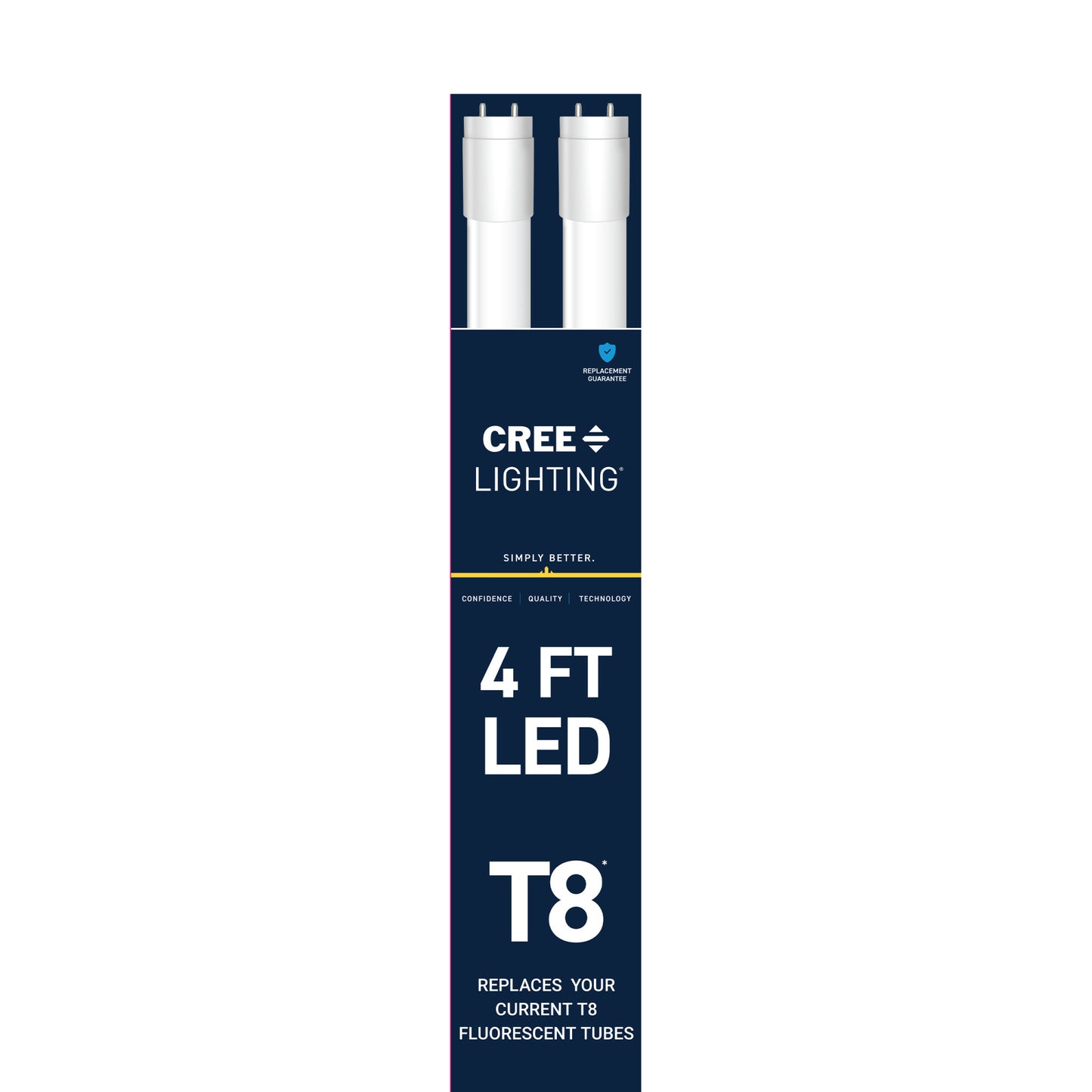 18W 4ft T8 Warm White G13 Base Non-Dimmable LED Linear Light Tube (2 Pack)