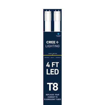 18W 4ft T8 Warm White G13 Base Non-Dimmable LED Linear Light Tube (2 Pack)
