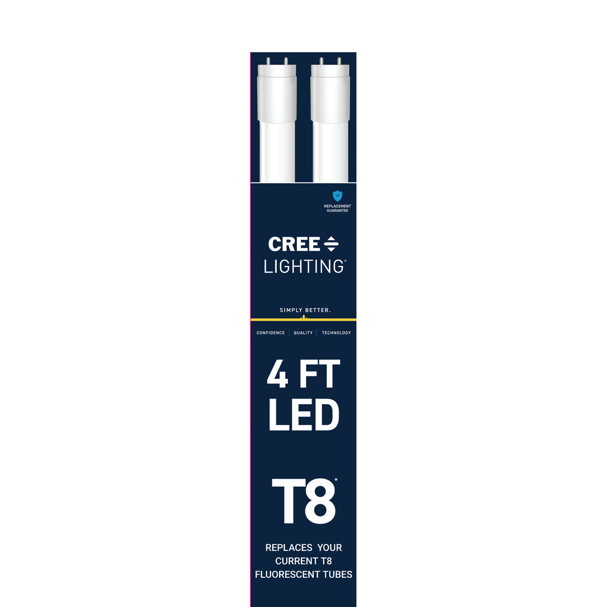 18W 4ft T8 Warm White G13 Base Non-Dimmable LED Linear Light Tube (2 Pack)