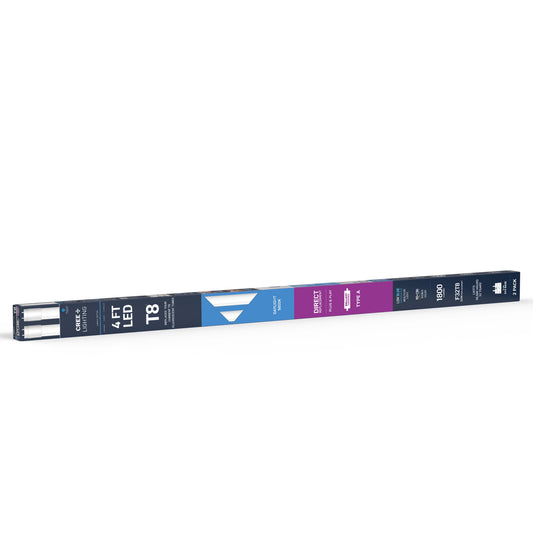 18W 4ft T8 Daylight G13 Base Non-Dimmable LED Linear Light Tube (2 Pack)