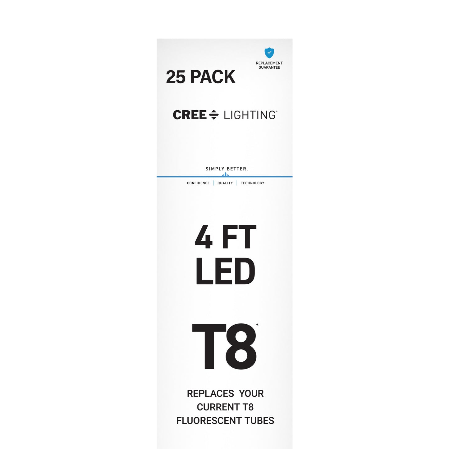 18W 4ft T8 Daylight G13 Base Non-Dimmable LED Linear Light Tube (25 Pack)