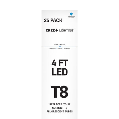 18W 4ft T8 Daylight G13 Base Non-Dimmable LED Linear Light Tube (25 Pack)